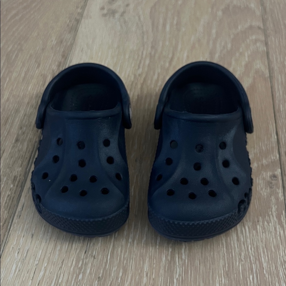 CROCS Kids Navy Slip-On Clogs with Heel Strap